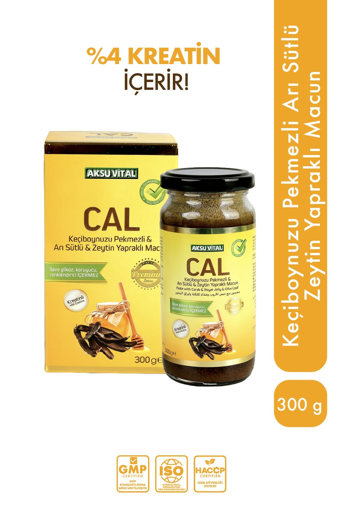 CAL Keçiboynuzu Pekmezli Arı Sütlü Zeytin Yapraklı Macun 300 gr